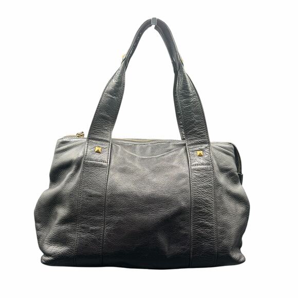 MZ Wallace Handbags - MZ Wallace Black Leather Tote Studded Zip Top Shoulder Bag